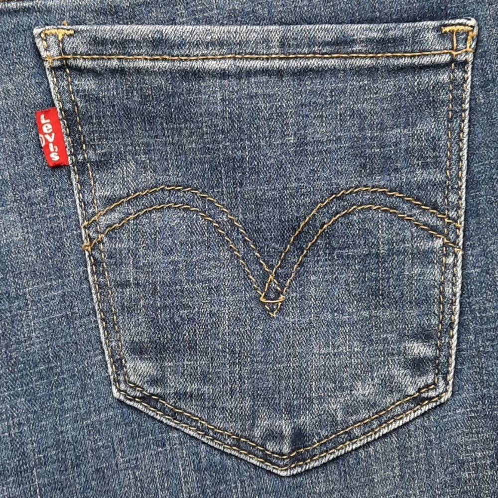 Levi's 505 Straight Leg Mid Rise Blue Jeans SZ 8S - Picture 13 of 13